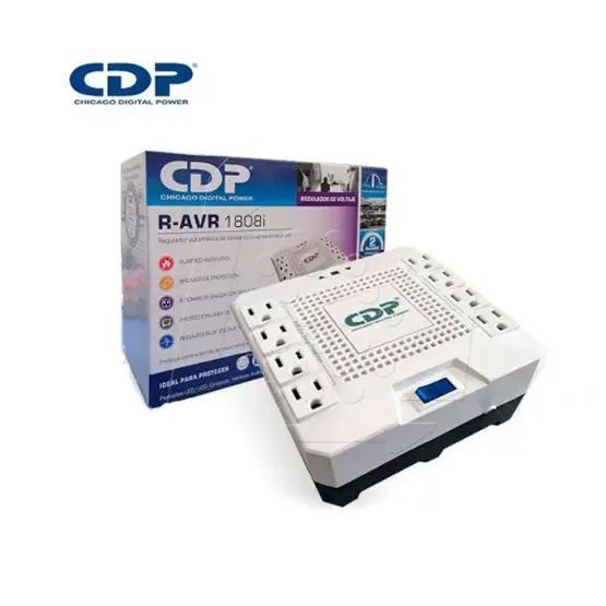 ESTABILIZADOR CDP R-AVR 1808I, 1800VA /1000W, 220V, 8 SALIDAS