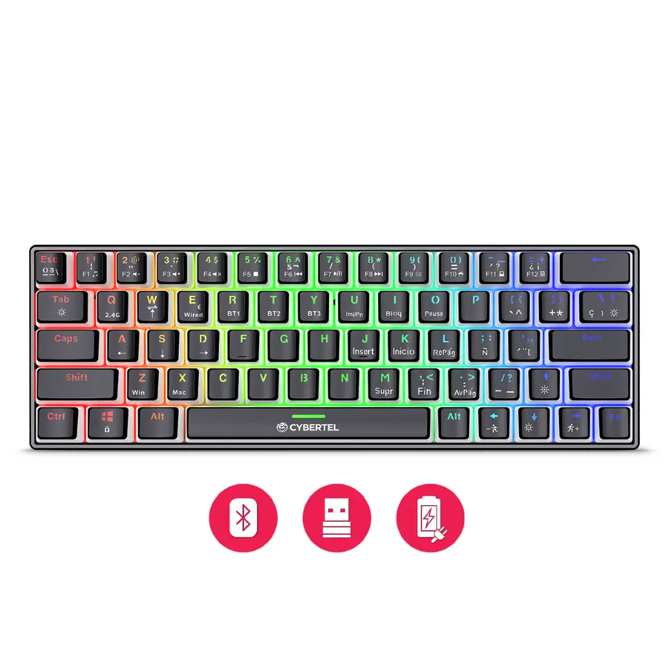 TECLADO GAMER MECANICO COMMANDER 3 CBX K1013-3M RGB BT WI-FI