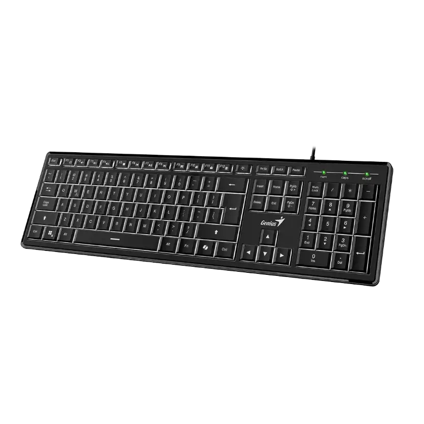 TECLADO GENIUS SLIMSTAR 820 RETROILUMINADO AI COPILOT USB  BLACK