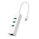 ADAPTADOR HUB TIPO C ETHERNET + 3 USB