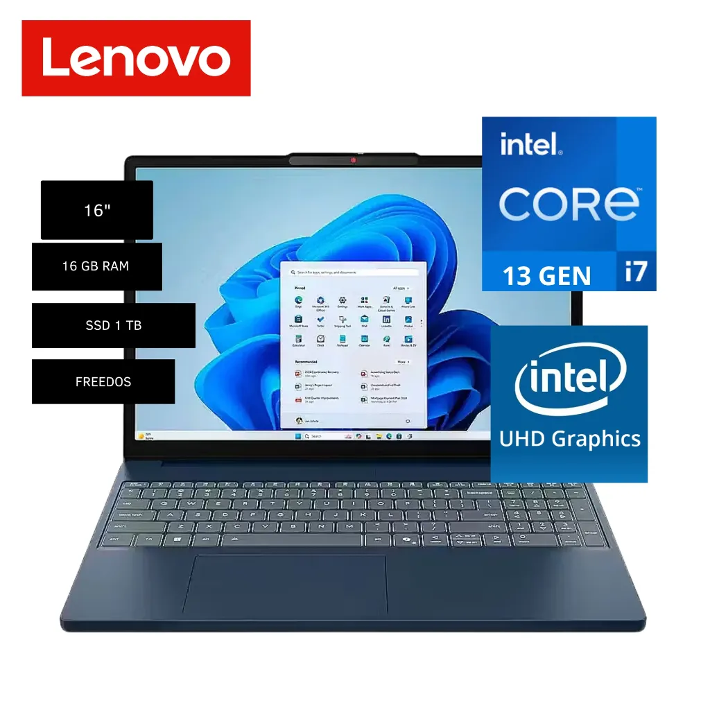 LAPTOP LENOVO IDEPAD SLIM 3 15IRH10, 15.3" WUXGA IPS, CORE I7 13620H 2.4/4.9GHZ, RAM 16GB, SSD 1TB