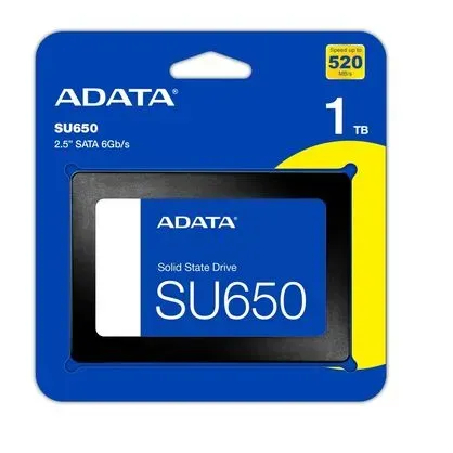 UNIDAD DE ESTADO SOLIDO ADATA  SATA 2.5 6GB/S 1TB SU650 / 520MB/S