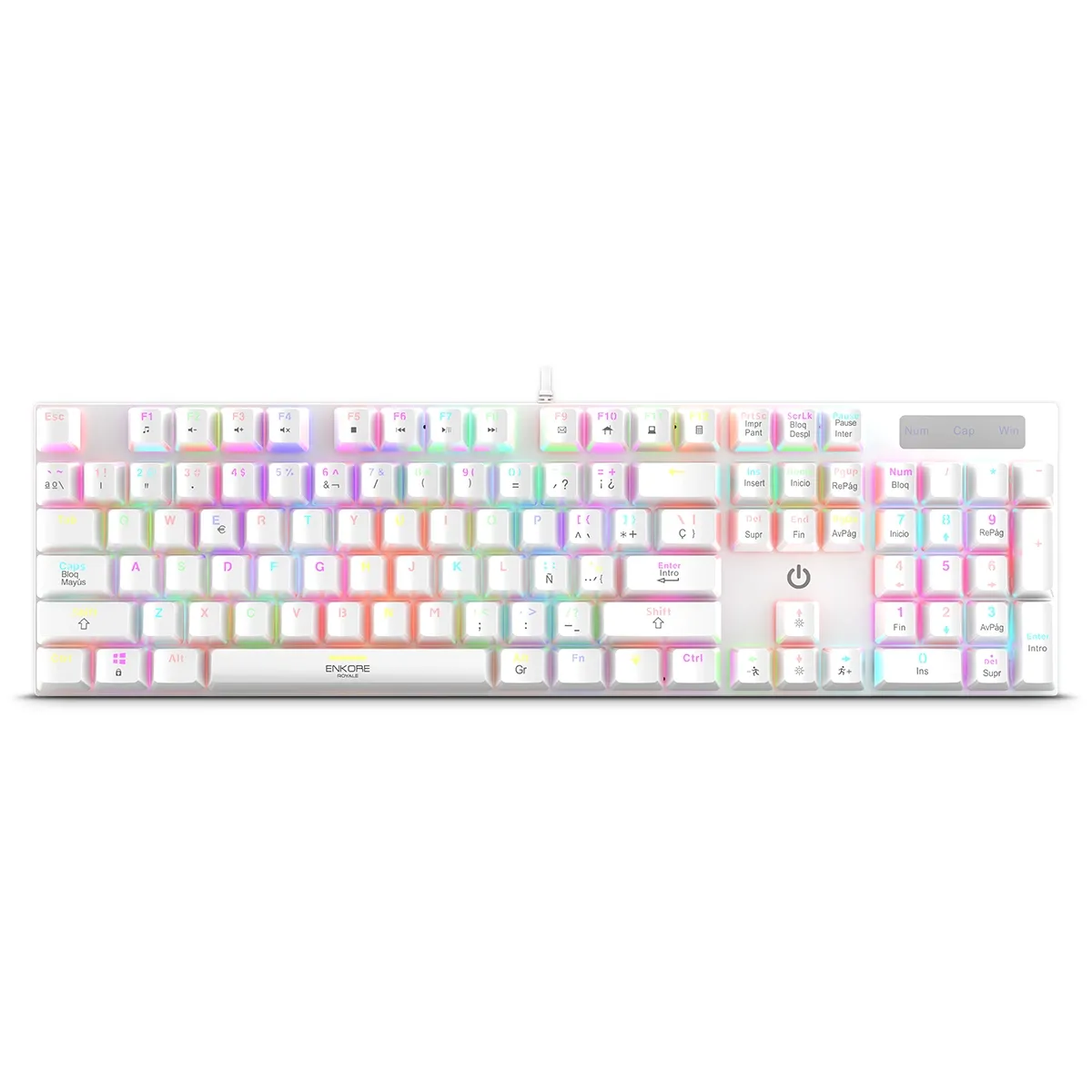 Teclado Mecánico Royal White  ENK1003W RGB / USB