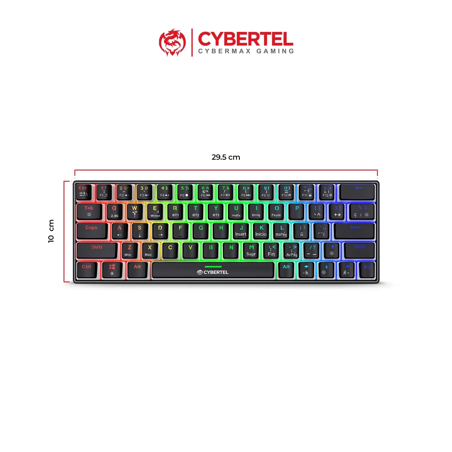 TECLADO GAMER  MECANICO COMMANDER 3 CBX K1013-3M  RGB  63KEYS BT WIFI  REC
