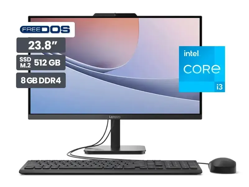 ALL-IN-ONE LENOVO V100, 23.8" FHD IPS, Core i3 N305 512GB 8GB DDR4-3200MHz / FREE