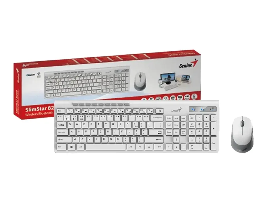 TECLADO GENIUS + MOUSE GENIUS SLIMSTAR 8230 BLUETOOTH WHITE