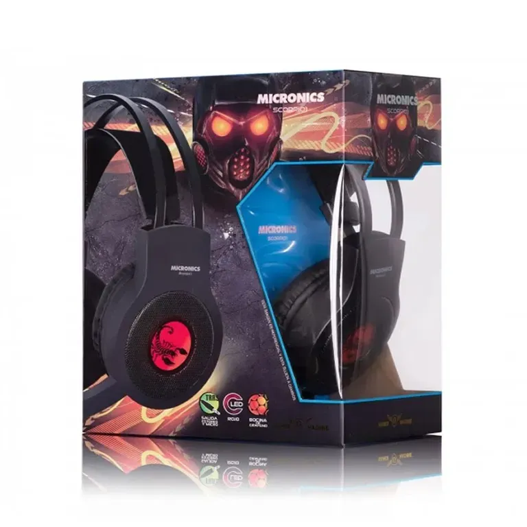 AUDIFONOS GAMER MICRONICS SCORPIO 1 GRAPHENE LUZ LED