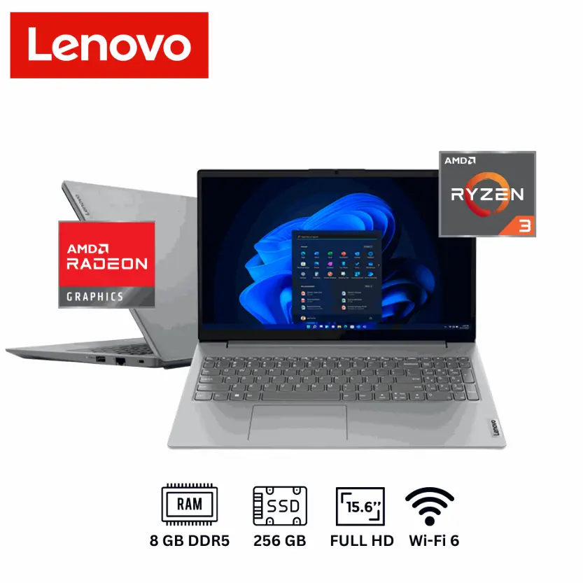 LAPTOP LENOVO V15 G4 AMN RYZEN 3 7320U G4 RAM 8GB DISCO 256GB SSD 15.6" FHD FREEDOS