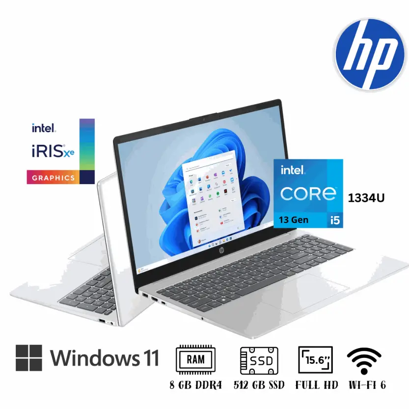 LAPTOP HP 15-FD0020LA, INTEL CORE I5 1334U, 8GB, 512GB SSD, 15.6" FHD, WINDOWS 11 HOME