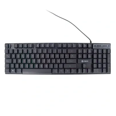TECLADO GAMER TEROS TE-4072G, RGB, USB, NEGRO