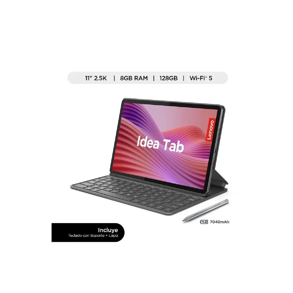 TABLET LENOVO IDEA TAB TB336FU 11” 2.5K 8GB 128GB WIFI GRIS LUNA + TECLADO + CASE + TAB PEN