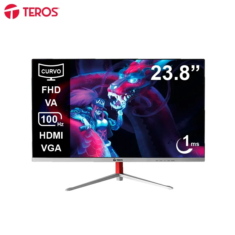 MONITOR CURVO TEROS TE-2402S 23.8" FHD VA, 100HZ, 1MS, HDMI, VGA
