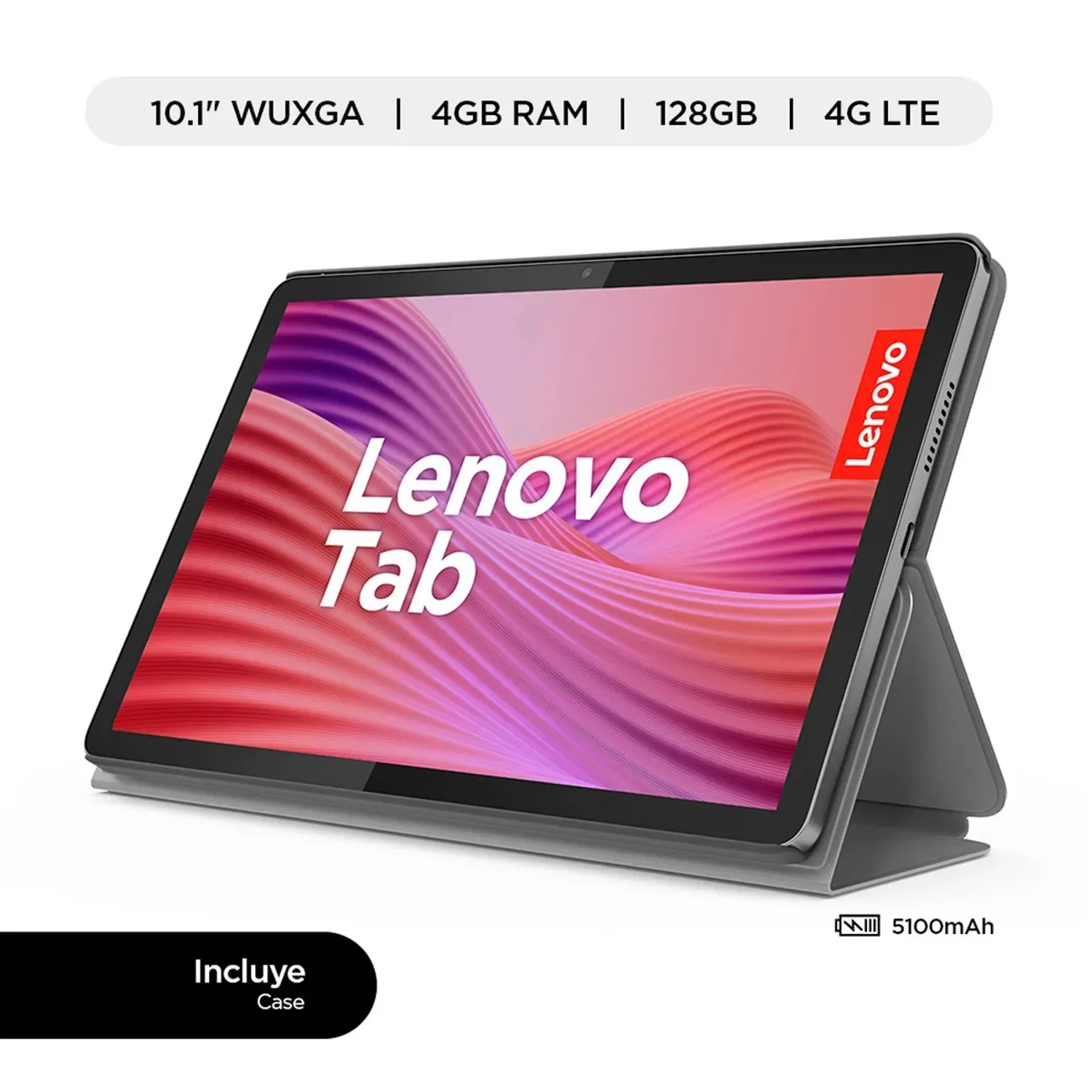 TABLET LENOVO TB311XU TAB + FOLIO CASE 101 FHD 4G LTE 4GB 128GB, LUNA GREY