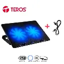 COOLER TEROS TE-7020N, COMPATIBLE CON NOTEBOOKS DE HASTA 15.6", 2 FAN DE 12CM