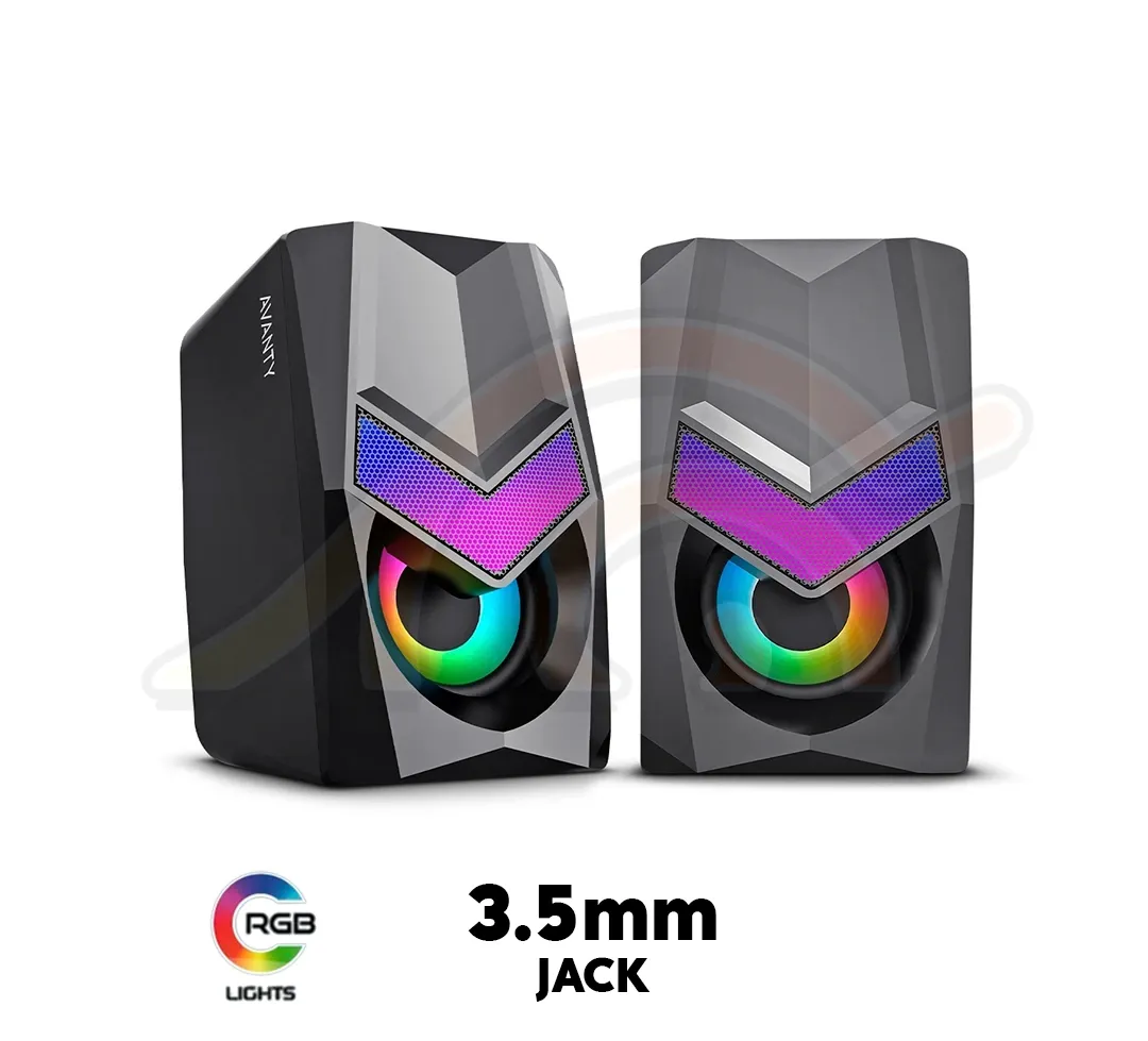 PARLANTE AVANTY MIC S321 2.0 RGB 2. 5 - PLUG 3.5MM MICRONICS
