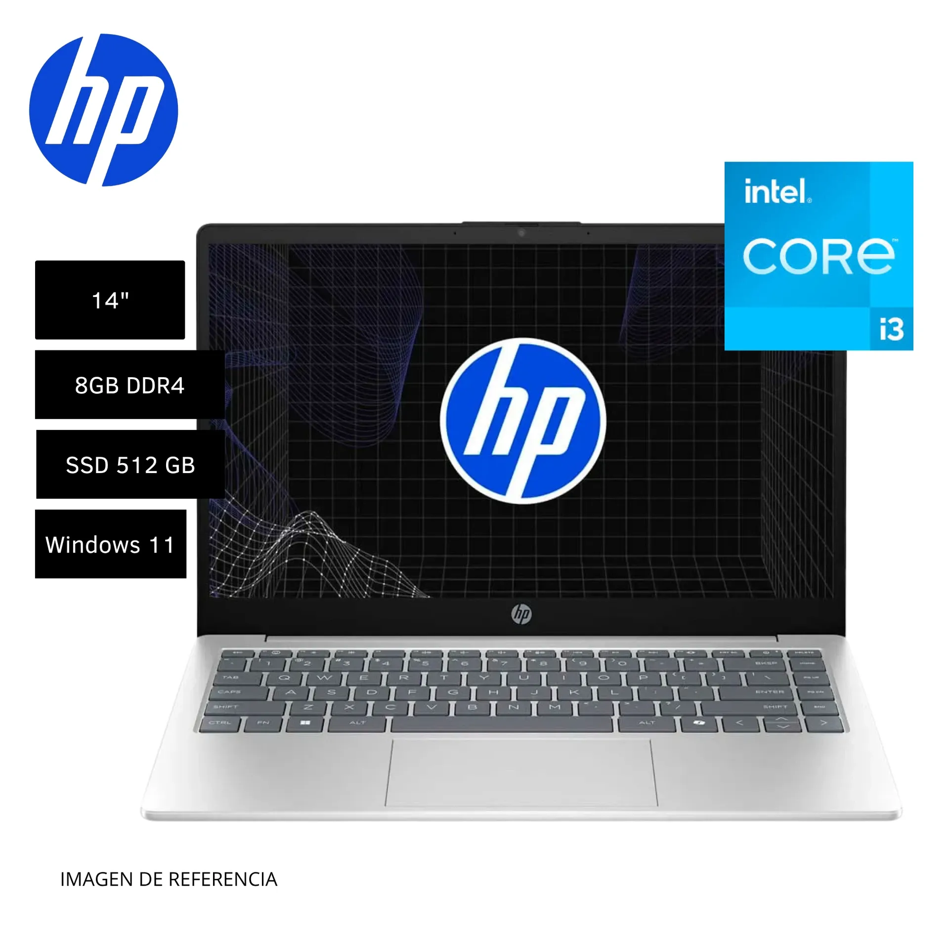 LAPTOP HP 14-EP0132LA 14" INTEL CORE I3-N305 8GB 512GB SSD WINDOWS 11
