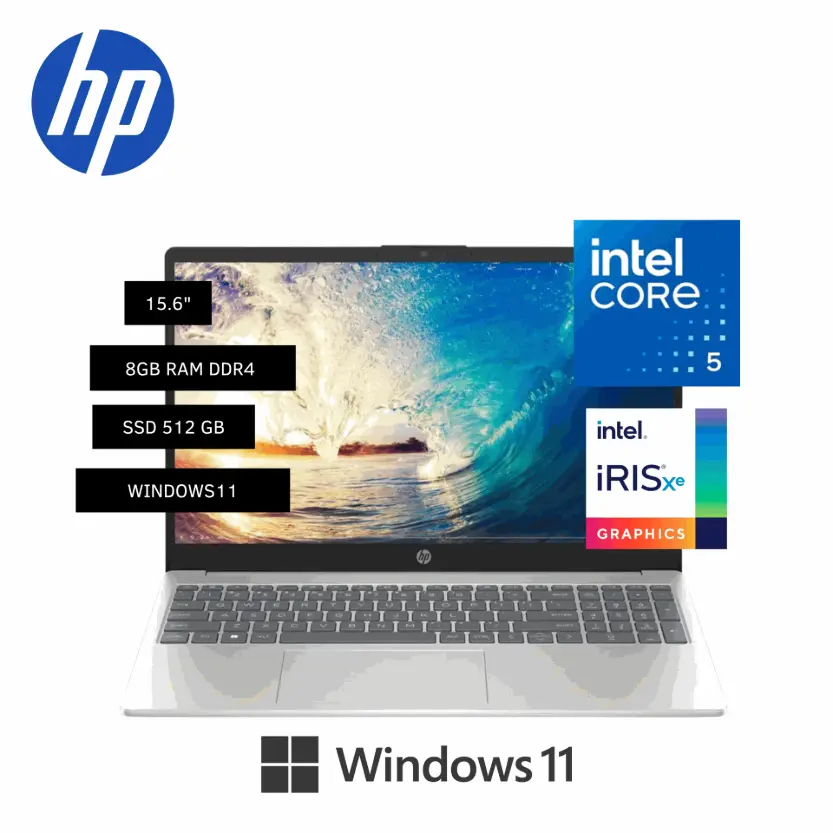 Laptop HP 15-FD0250LA INTEL CORE 5-120U 15.6  512GB SSD 8GB WIN 11