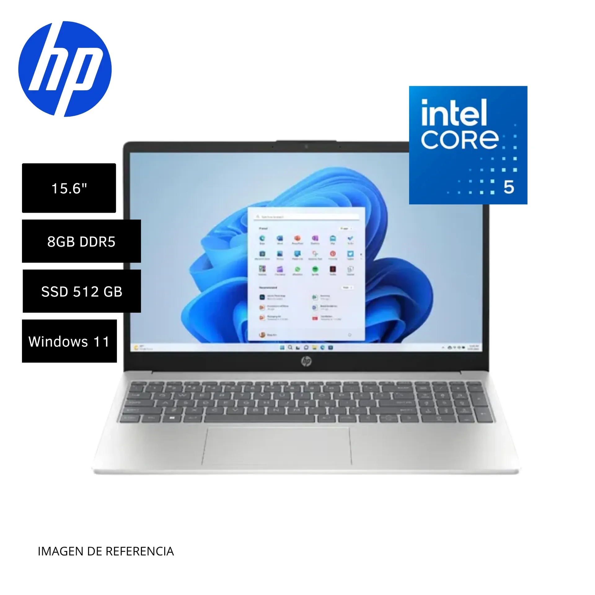 LAPTOP HP 15-FD0350LA INTEL CORE 5 8GB RAM 512GB SSD 15.6" FHD WINDOWS 11 HOME