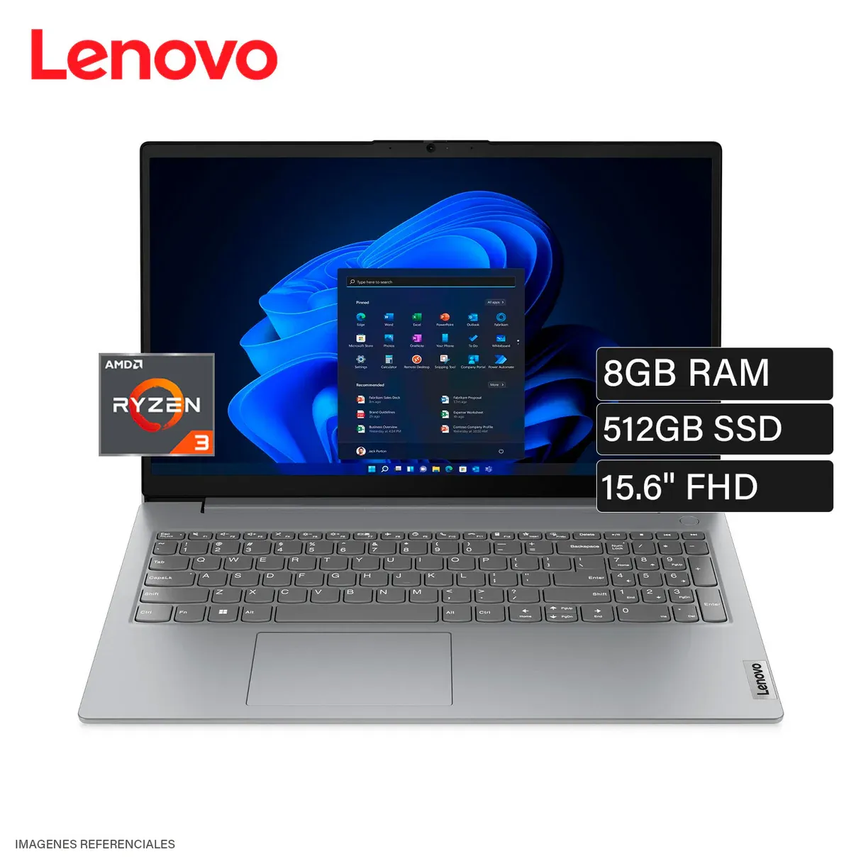 LAPTOP LENOVO V15 G4 AMN RYZEN 3 7320U G4 RAM 8GB DISCO 512GB SSD 15.6" FHD FREEDOS