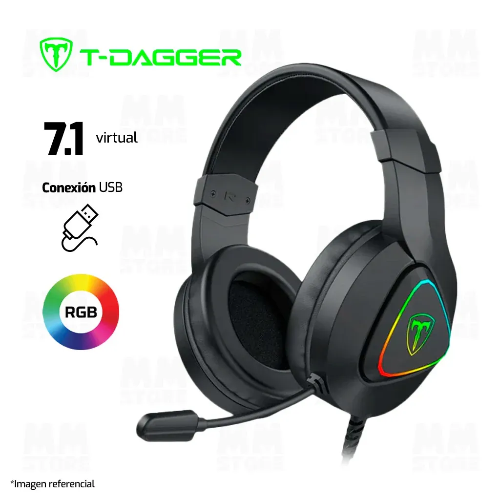 AUDIFONO T-DAGGER AXLS T-RGH306| RGB | NEGRO