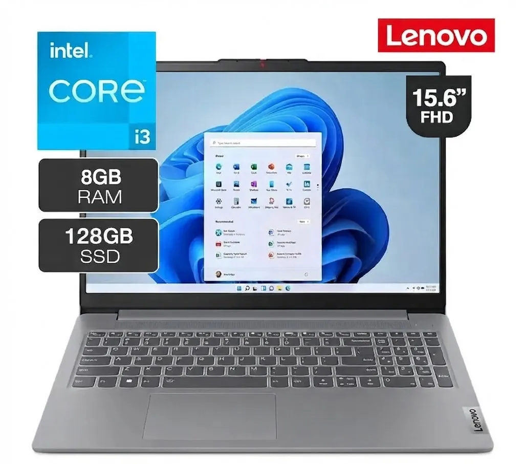 LAPTOP LENOVO IDEAPAD SLIM 3I 15.6 FHD CORE I3 N305 8GB 128GB UFS W11 (82XB00C2US)