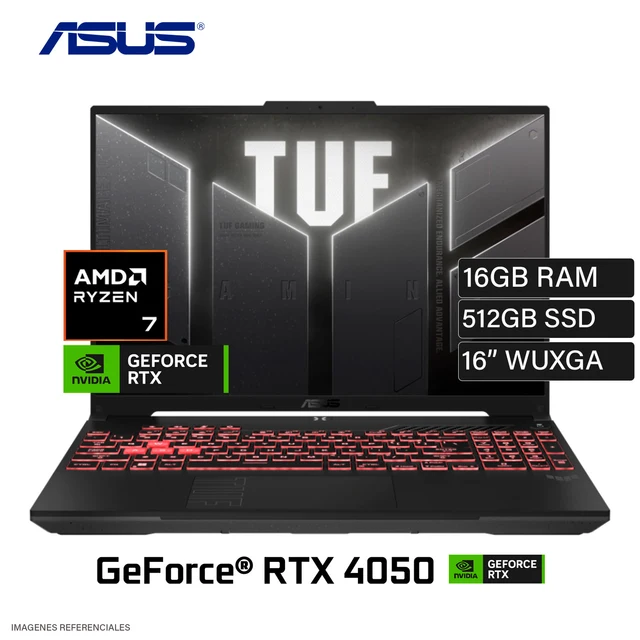 LAPTOP ASUS TUF FA607NUQ-RL009W A16 R7-170/16GB/512/RTX4050-6GB/16"WINDOWS