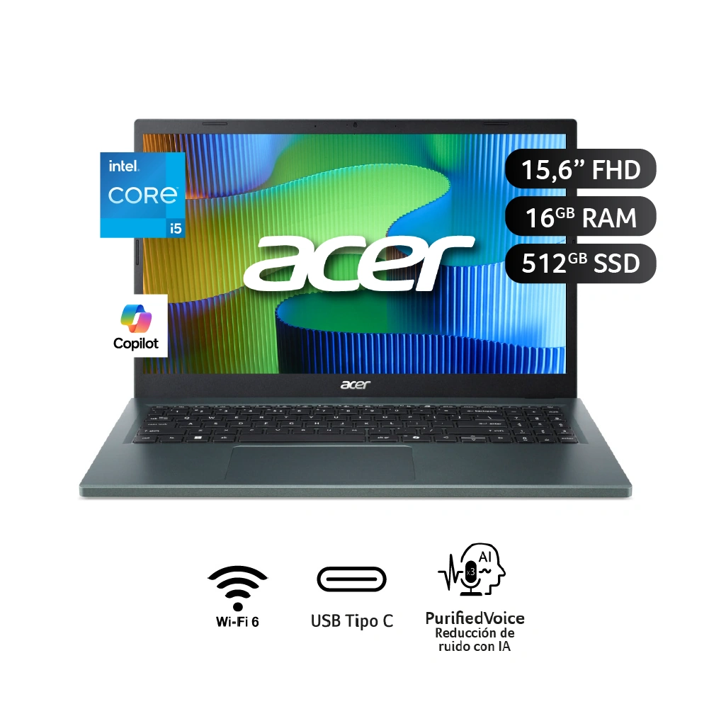 LAPTOP ACER ASPIRE GO 15 AG15-71P-51VE INTEL CORE i5, 13420H / 16GB RAM / 512GB SSD / 15.6? FHD (1920 X 1080) IPS / WINDOWS 11
