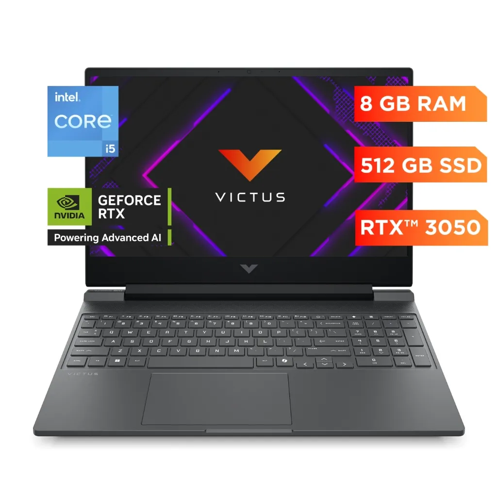 LAPTOP HP VICTUS 15-FA2035LA INTEL CORE I5-13420H 8GB RAM 512GB RTX 3050-6GB 15.6" FHD 144HZ