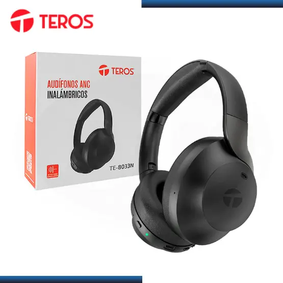 AUDÍFONO INALÁMBRICO ANC TEROS TE-8033N (HEADSET), NEGRO
