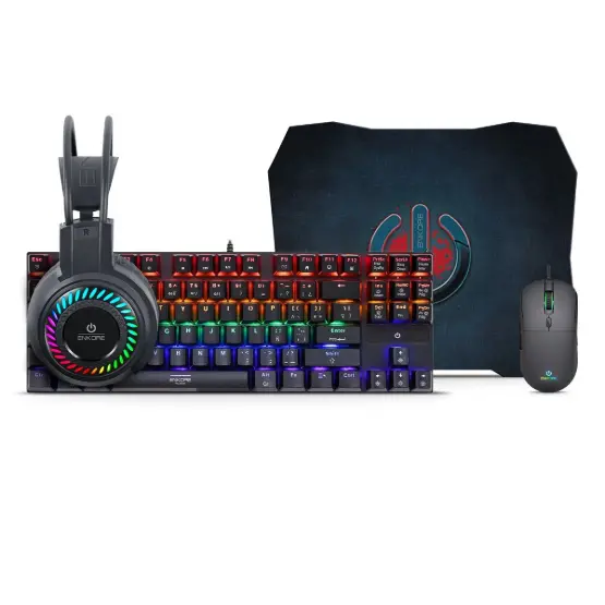 KIT GAMER FALCON ENT G2000-4 TECLADO + MOUSE USB + AURICULAR + PAD MOUSE E